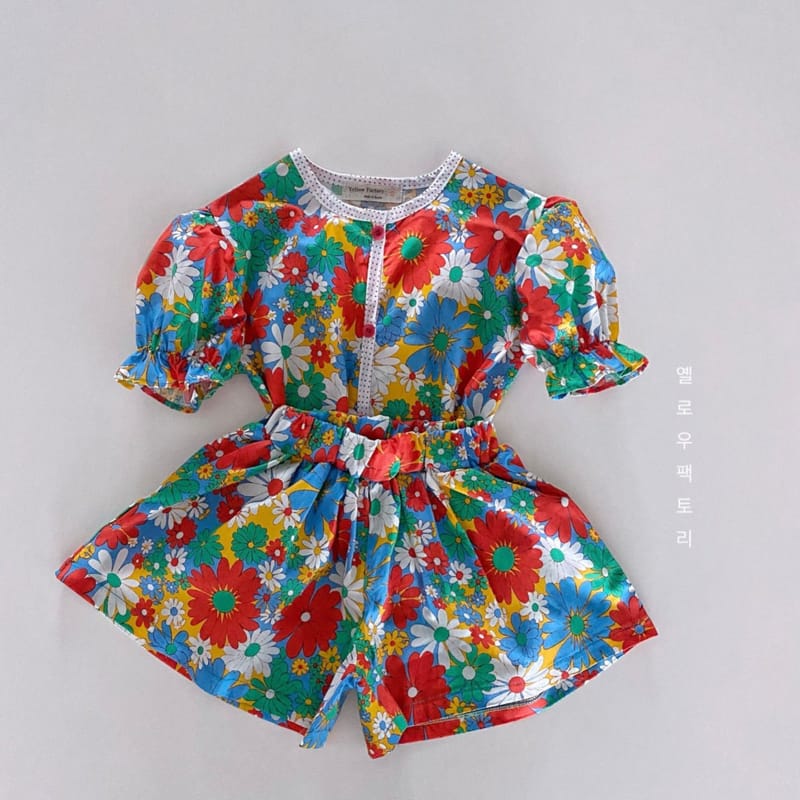 YELLOW FACTORY - Korean Children Fashion - #Kfashion4kids - Flowet Top Bottom Set - 5