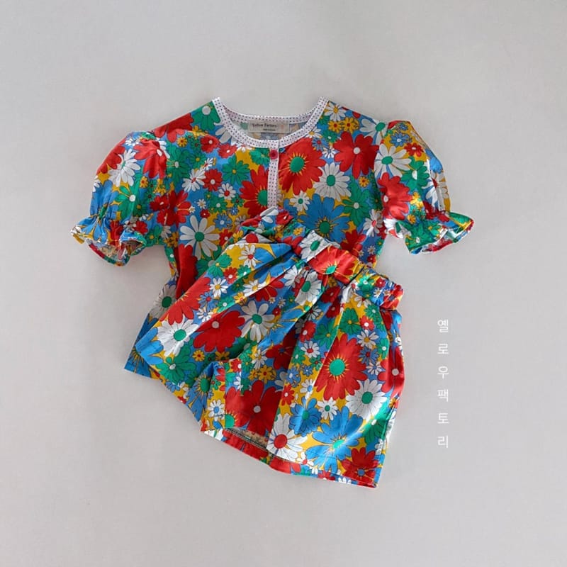 YELLOW FACTORY - Korean Children Fashion - #Kfashion4kids - Flowet Top Bottom Set - 6