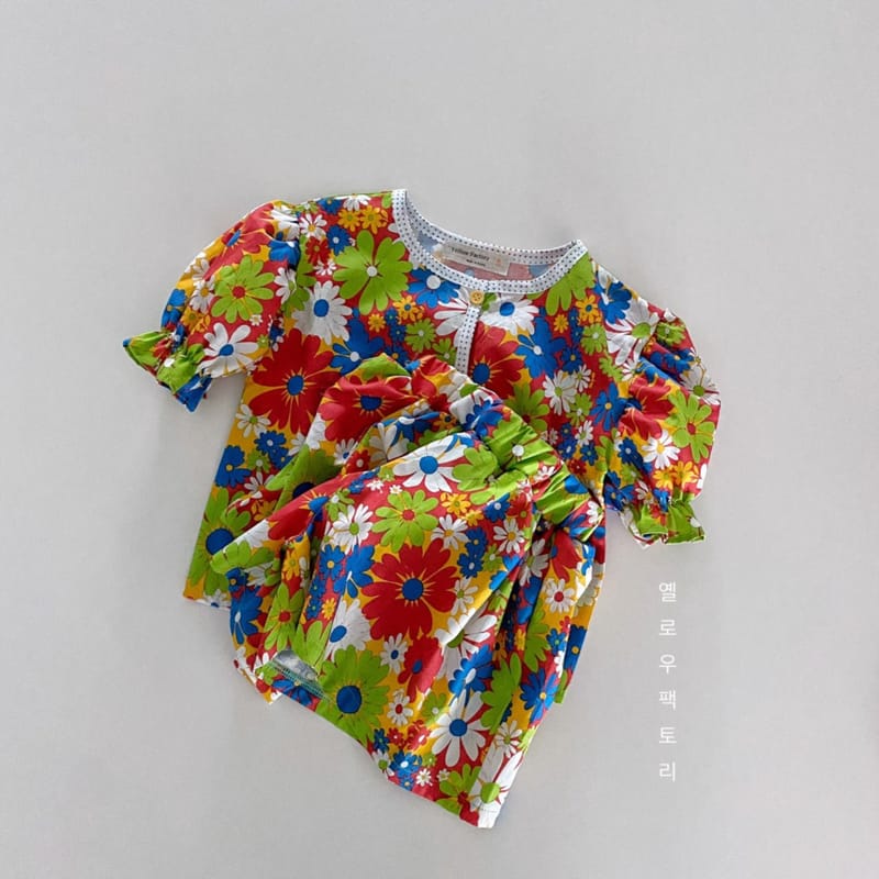 YELLOW FACTORY - Korean Children Fashion - #Kfashion4kids - Flowet Top Bottom Set - 8