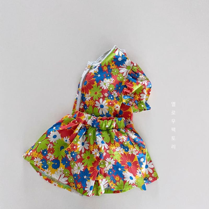YELLOW FACTORY - Korean Children Fashion - #Kfashion4kids - Flowet Top Bottom Set - 9