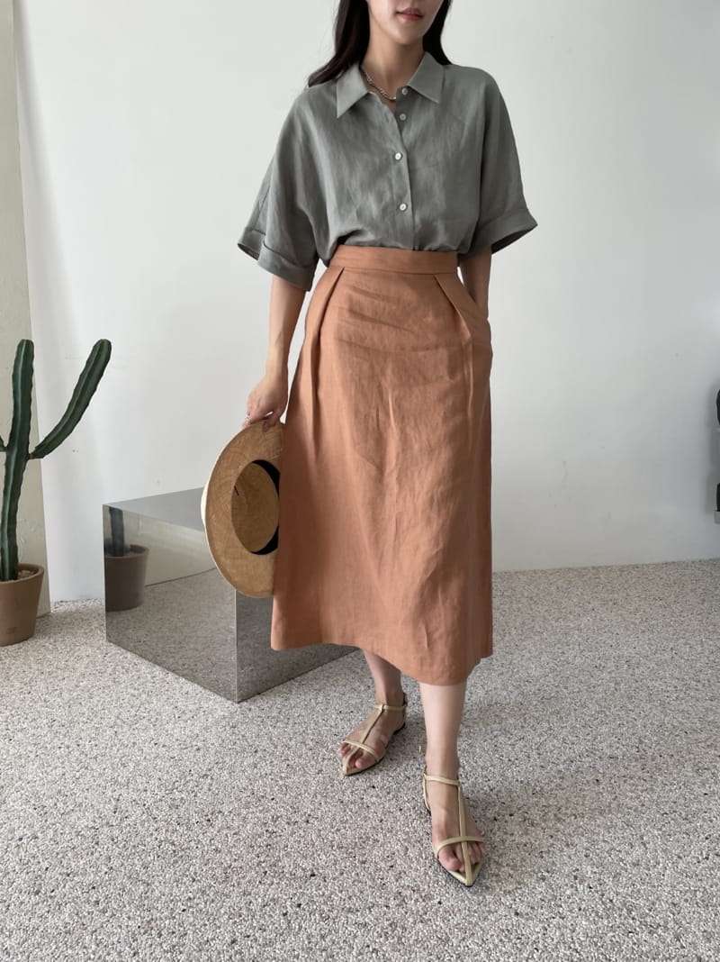 3ROOMS - Korean Children Fashion - #Kfashion4kids - A-line Linen Skirt - 4