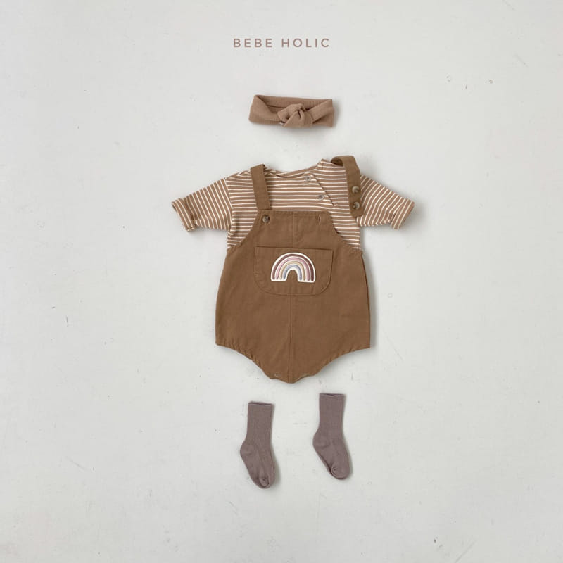 BEBE HOLIC - Korean Children Fashion - #Kfashion4kids - Rainbow Suspender Bodysuit - 6