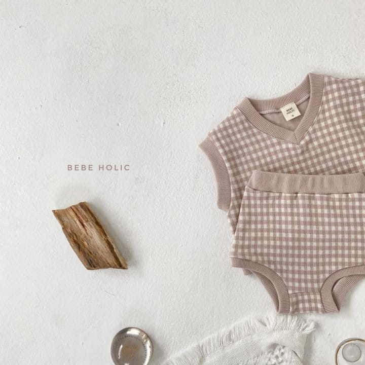 BEBE HOLIC - Korean Children Fashion - #Kfashion4kids - Check Vest & Bloomer Set - 11