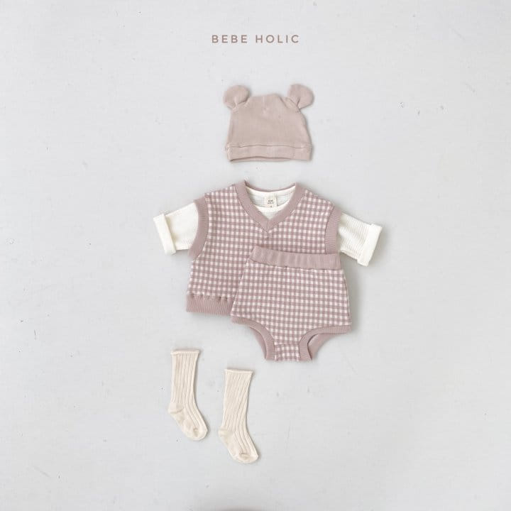 BEBE HOLIC - Korean Children Fashion - #Kfashion4kids - Check Vest & Bloomer Set - 5