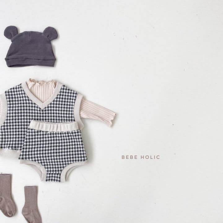 BEBE HOLIC - Korean Children Fashion - #Kfashion4kids - Check Vest & Bloomer Set - 7