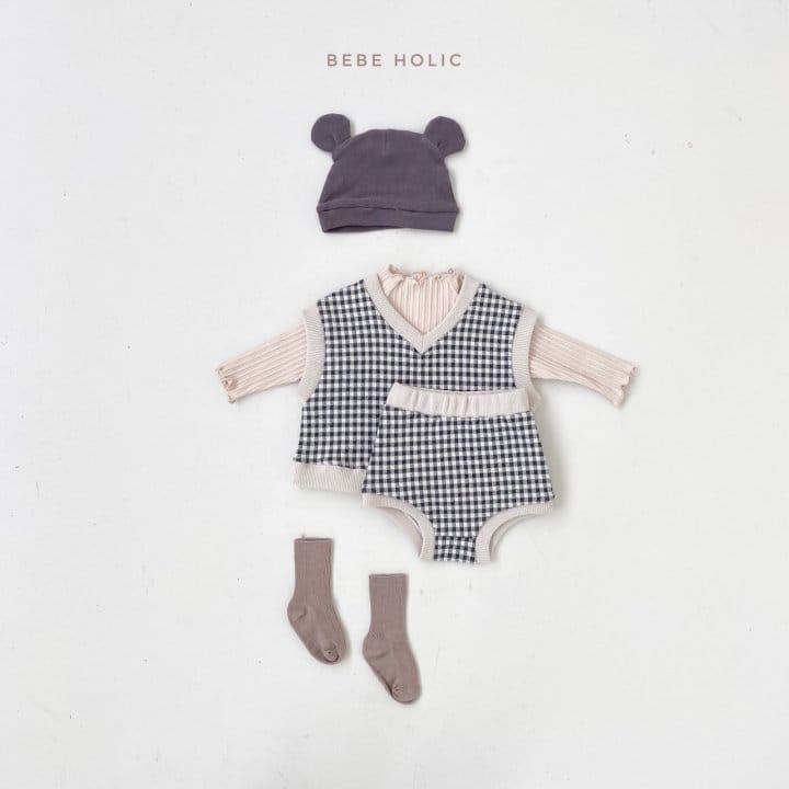 BEBE HOLIC - Korean Children Fashion - #Kfashion4kids - Check Vest & Bloomer Set - 8