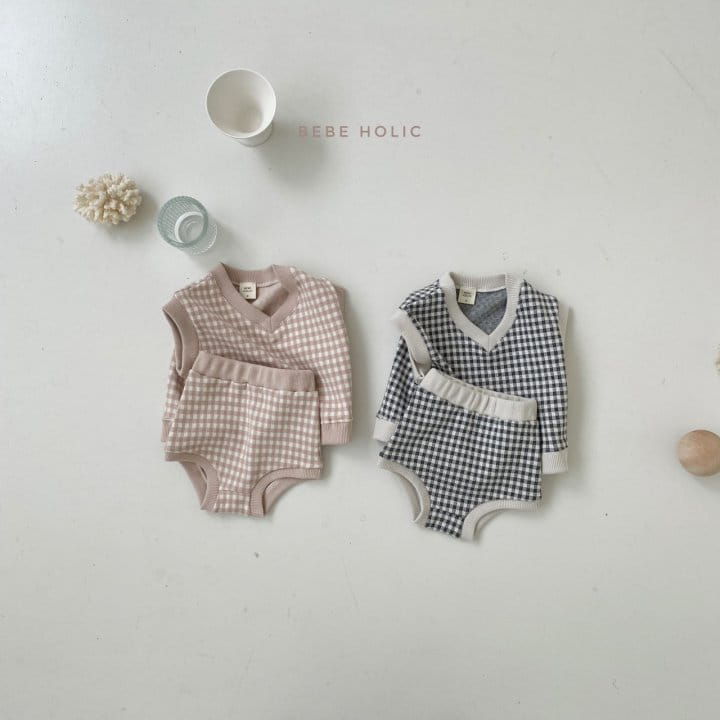 BEBE HOLIC - Korean Children Fashion - #Kfashion4kids - Check Vest & Bloomer Set - 9