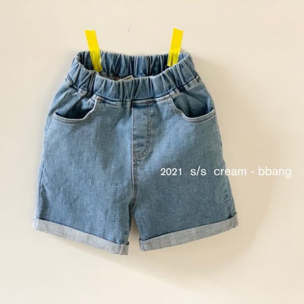 CREAM BBANG - Korean Children Fashion - #Kfashion4kids - Denim Roll-up Shorts