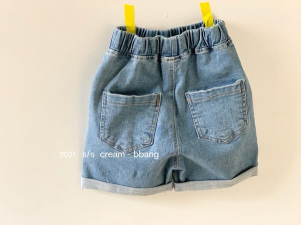 CREAM BBANG - Korean Children Fashion - #Kfashion4kids - Denim Roll-up Shorts - 6