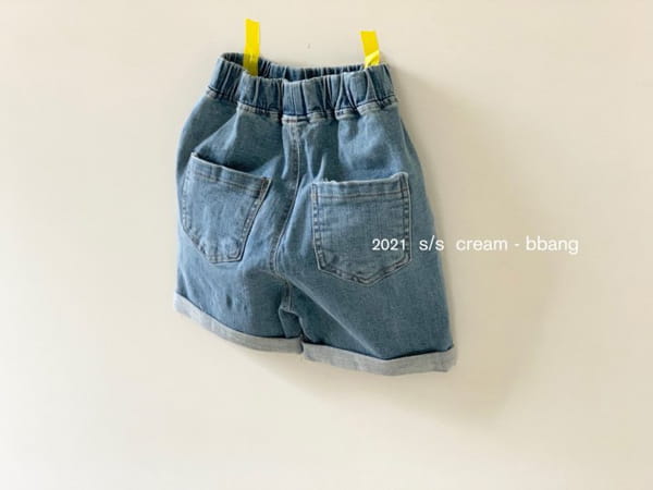 CREAM BBANG - Korean Children Fashion - #Kfashion4kids - Denim Roll-up Shorts - 9