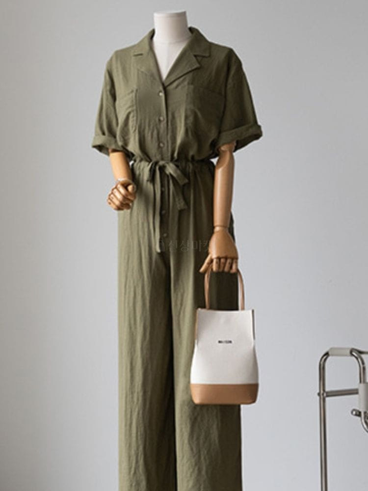 CUBER - Korean Children Fashion - #Kfashion4kids - linen pocket jumpsuit - 3
