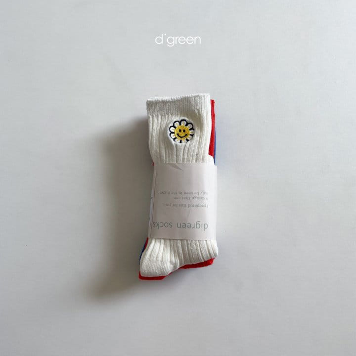 DIGREEN - Korean Children Fashion - #Kfashion4kids - Sun Flower Socks [set of 3] - 6
