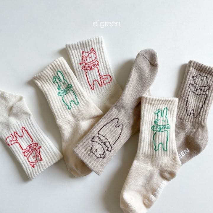 DIGREEN - Korean Children Fashion - #Kfashion4kids - Hug Me Socks [set of 3]