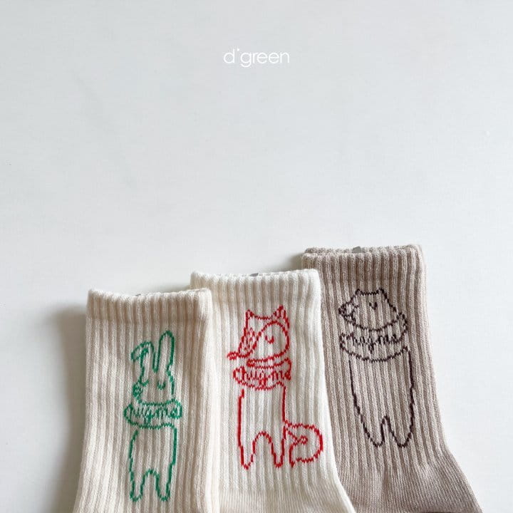 DIGREEN - Korean Children Fashion - #Kfashion4kids - Hug Me Socks [set of 3] - 11