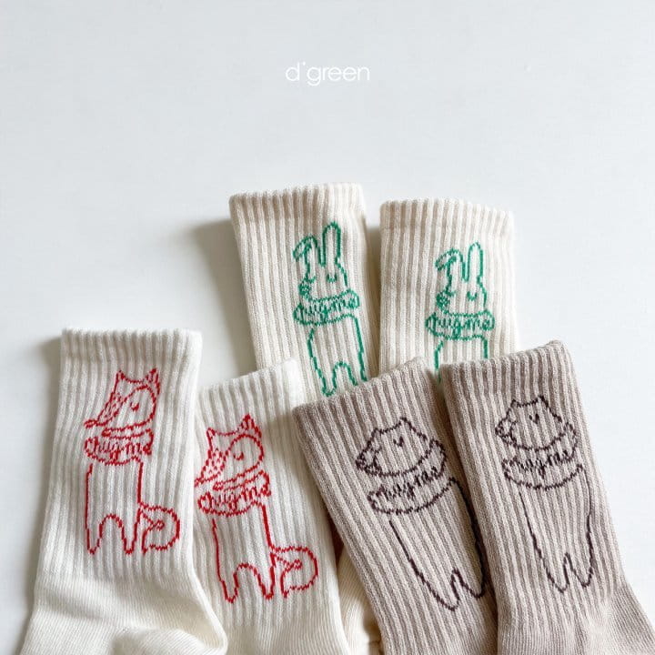 DIGREEN - Korean Children Fashion - #Kfashion4kids - Hug Me Socks [set of 3] - 12