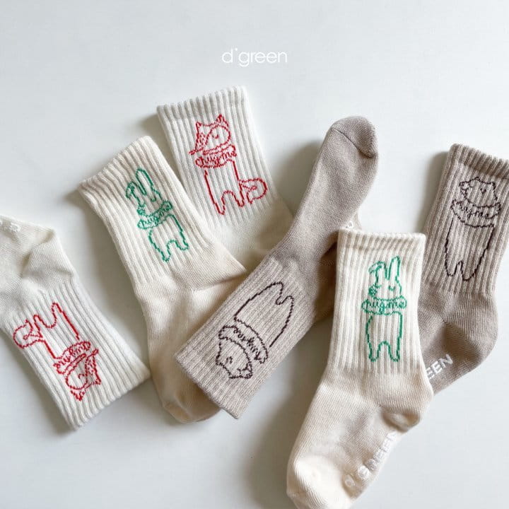 DIGREEN - Korean Children Fashion - #Kfashion4kids - Hug Me Socks [set of 3] - 2
