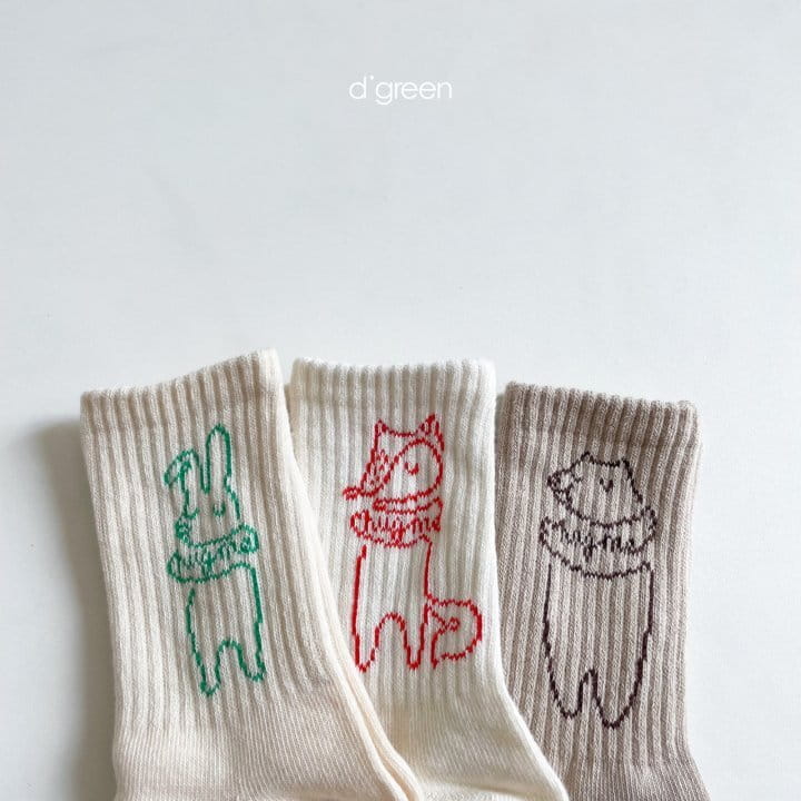 DIGREEN - Korean Children Fashion - #Kfashion4kids - Hug Me Socks [set of 3] - 3