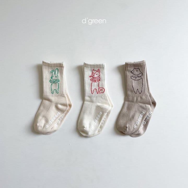 DIGREEN - Korean Children Fashion - #Kfashion4kids - Hug Me Socks [set of 3] - 4