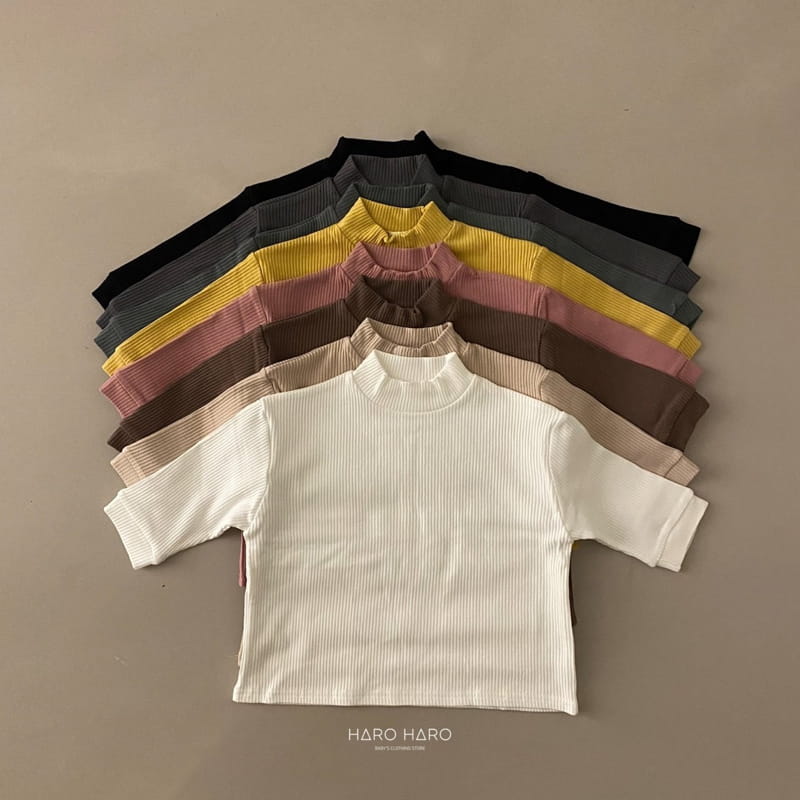 HARO HARO - Korean Children Fashion - #Kfashion4kids - Big Rib Half Turtleneck Tee - 5