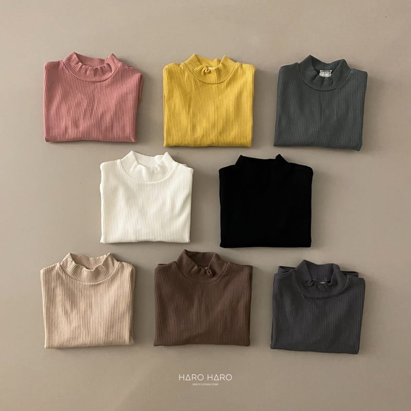 HARO HARO - Korean Children Fashion - #Kfashion4kids - Big Rib Half Turtleneck Tee - 6
