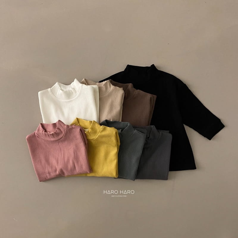 HARO HARO - Korean Children Fashion - #Kfashion4kids - Big Rib Half Turtleneck Tee - 7