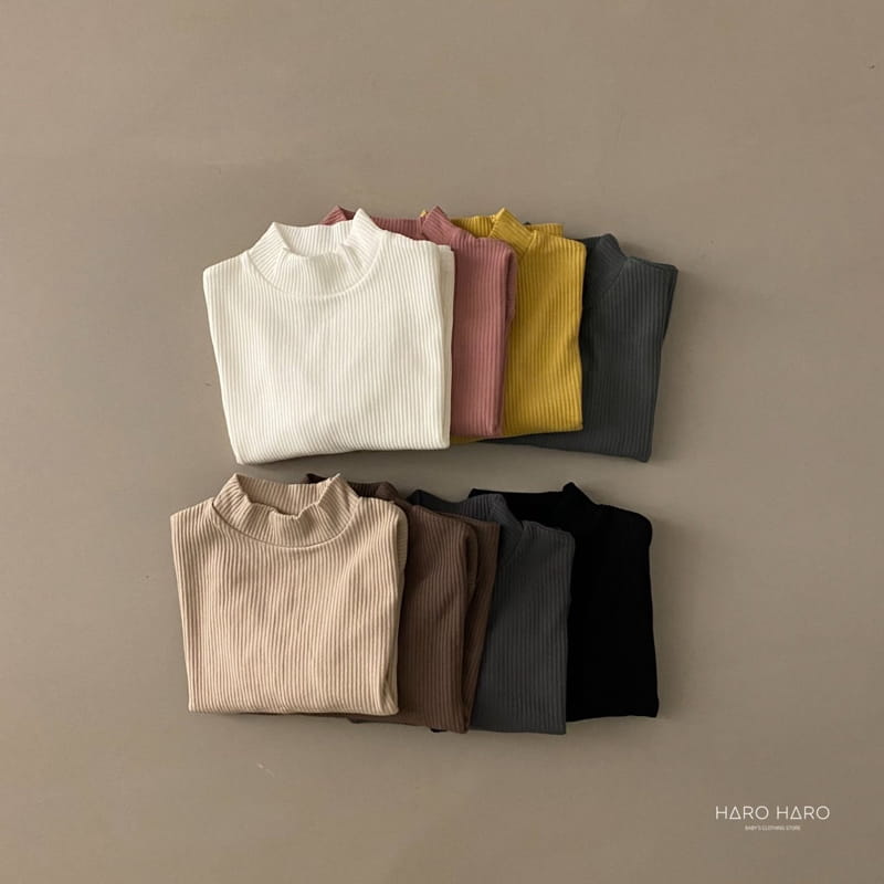 HARO HARO - Korean Children Fashion - #Kfashion4kids - Big Rib Half Turtleneck Tee - 8
