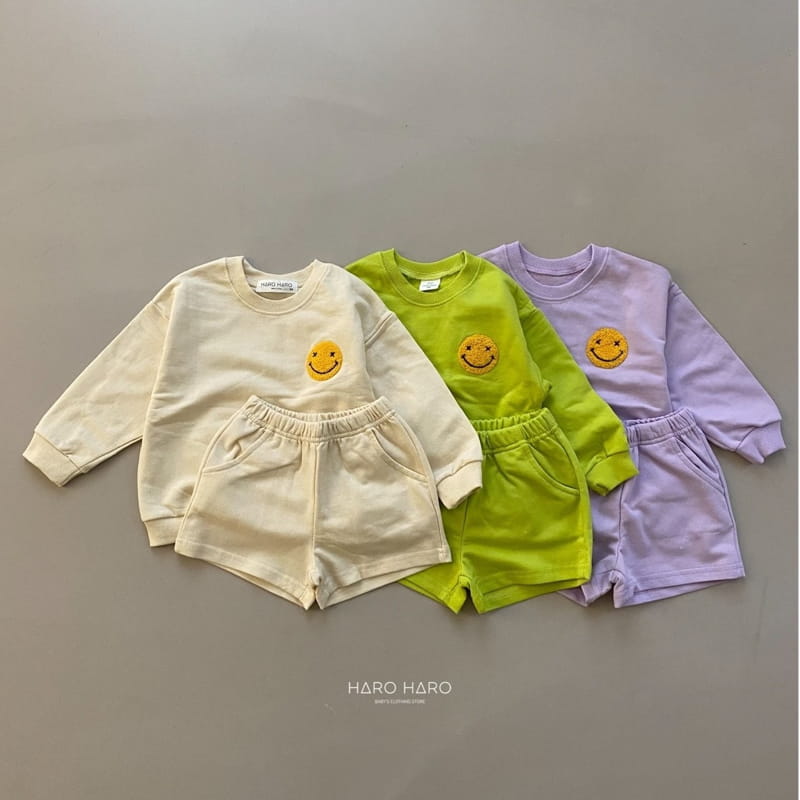 HARO HARO - Korean Children Fashion - #Kfashion4kids - Smile Top Bottom Set - 2