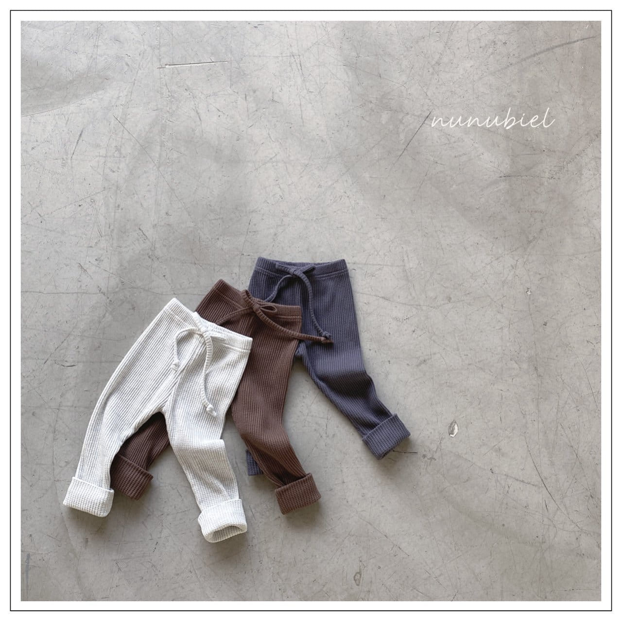 NUNUBIEL - Korean Children Fashion - #Kfashion4kids - Waffle Roll-up Leggings - 3
