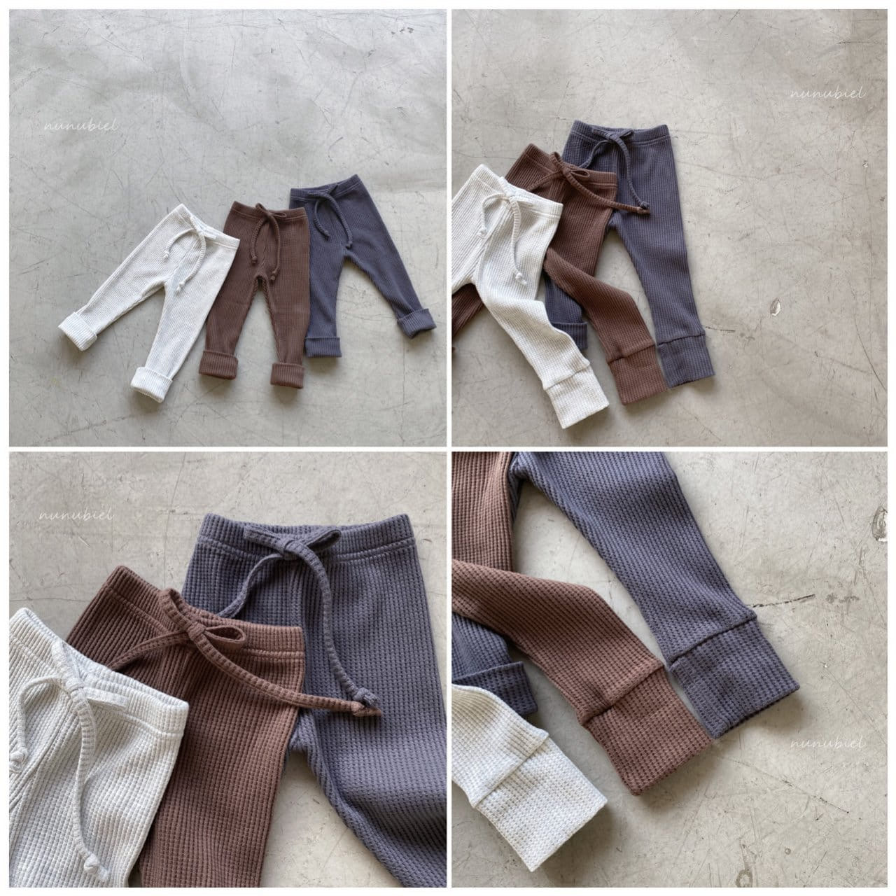 NUNUBIEL - Korean Children Fashion - #Kfashion4kids - Waffle Roll-up Leggings - 5