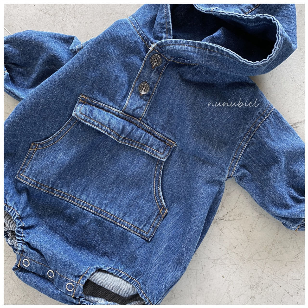 NUNUBIEL - Korean Children Fashion - #Kfashion4kids - Denim Anorak Romper - 5