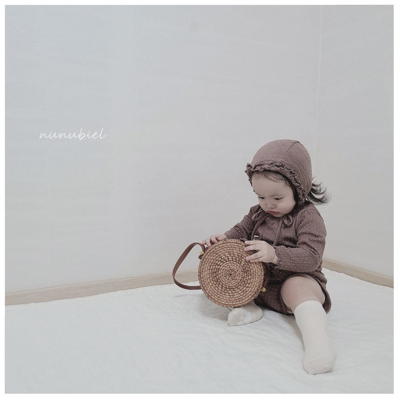 NUNUBIEL - Korean Children Fashion - #Kfashion4kids - Dot Muslin Bodysuit with Bonnet - 8