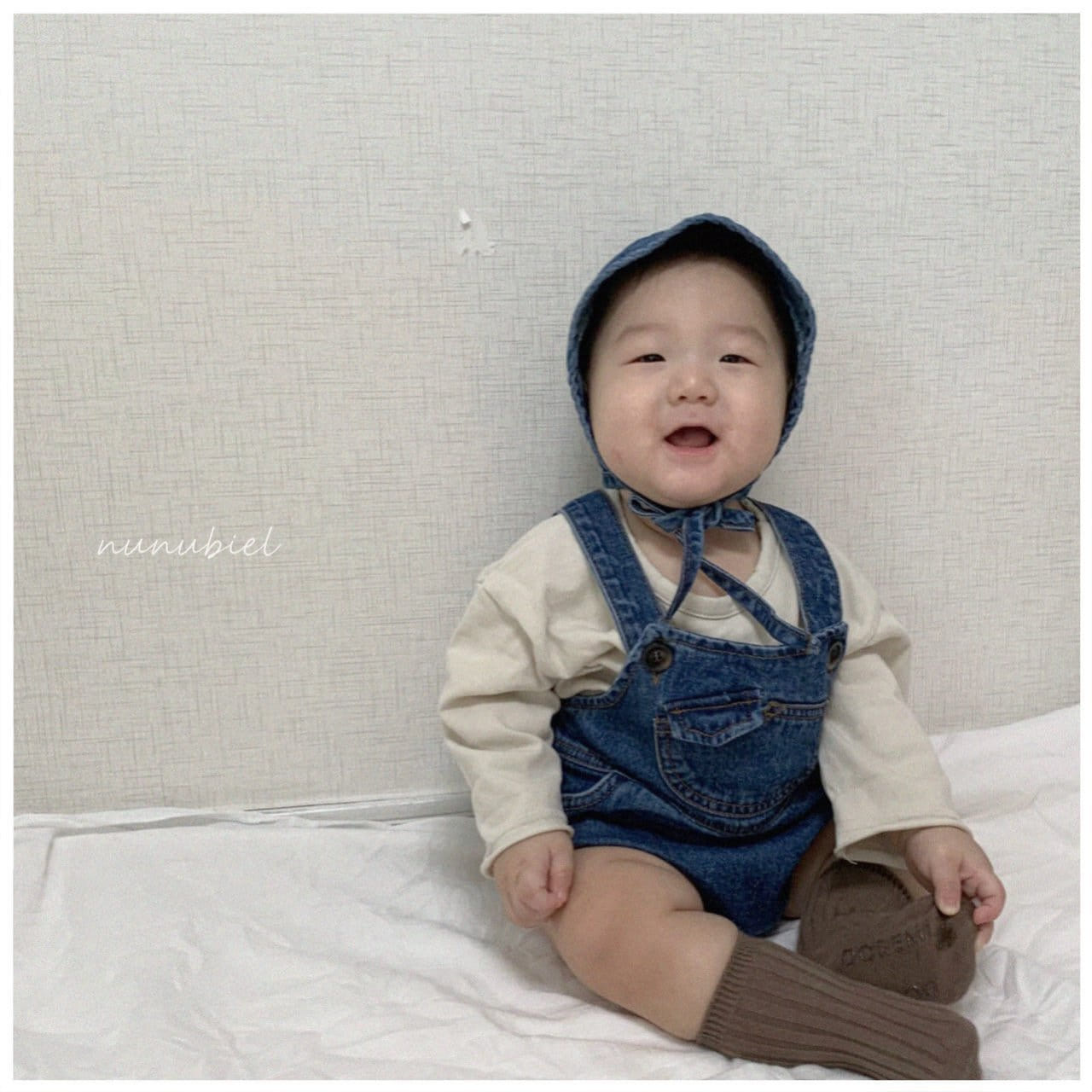 NUNUBIEL - Korean Children Fashion - #Kfashion4kids - Mini Pocket Denim Romper with Bonnet - 11