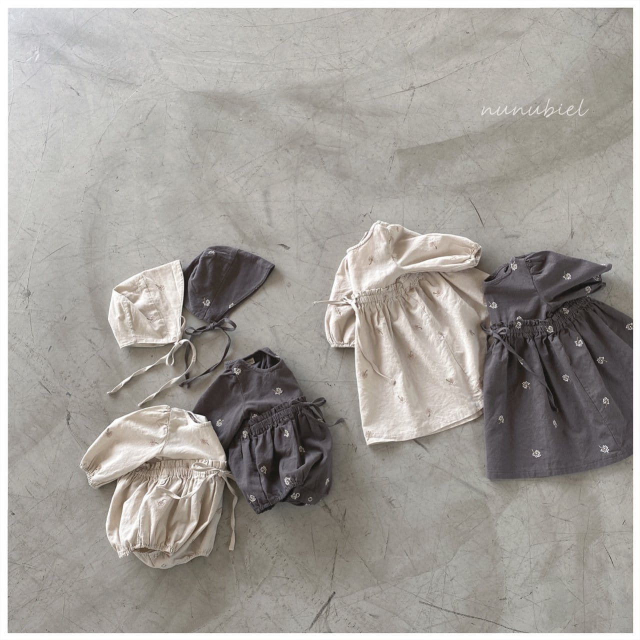 NUNUBIEL - Korean Children Fashion - #Kfashion4kids - Wind Flower Romper with Bonnet - 3