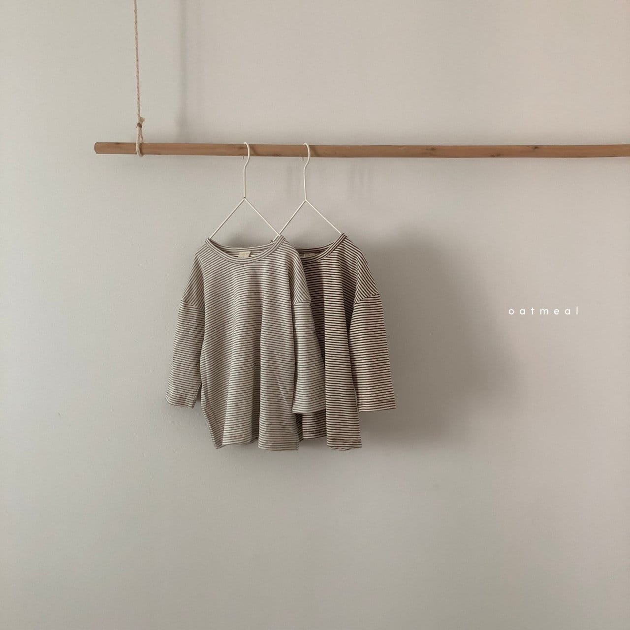 OATMEAL - Korean Children Fashion - #Kfashion4kids - Basic Stripe Round Tee - 10