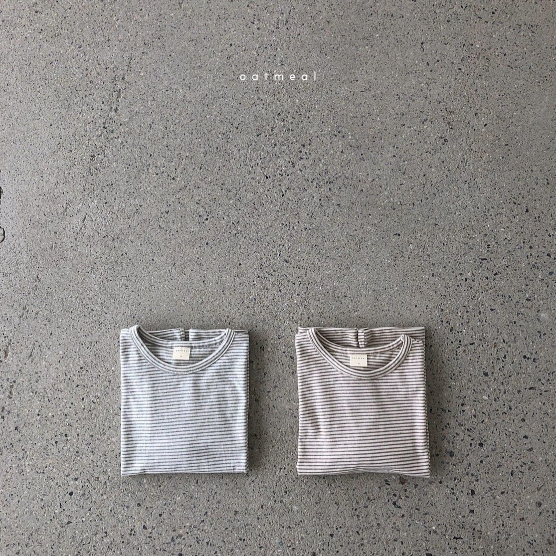OATMEAL - Korean Children Fashion - #Kfashion4kids - Basic Stripe Round Tee - 3