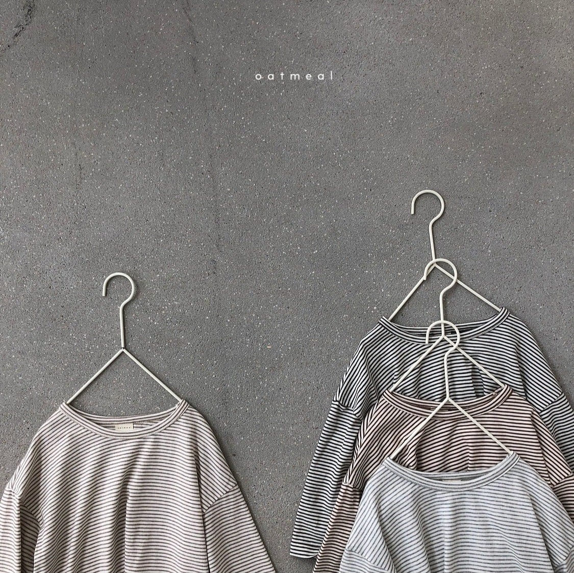 OATMEAL - Korean Children Fashion - #Kfashion4kids - Basic Stripe Round Tee - 8
