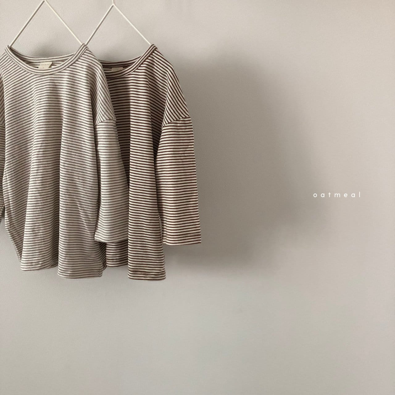 OATMEAL - Korean Children Fashion - #Kfashion4kids - Basic Stripe Round Tee - 9