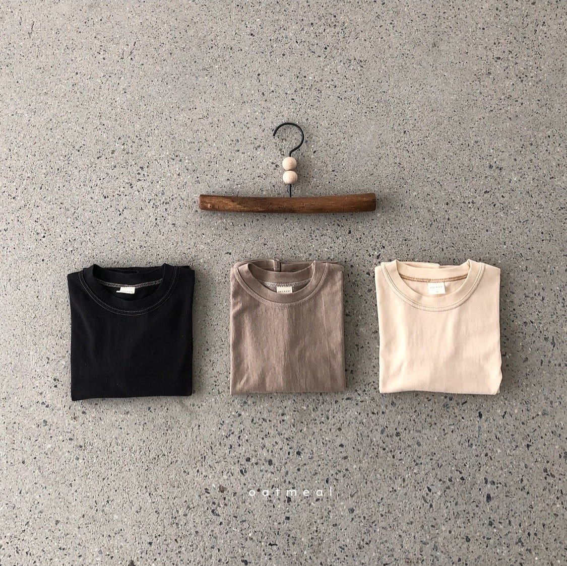 OATMEAL - Korean Children Fashion - #Kfashion4kids - Baisc Round Tee - 3