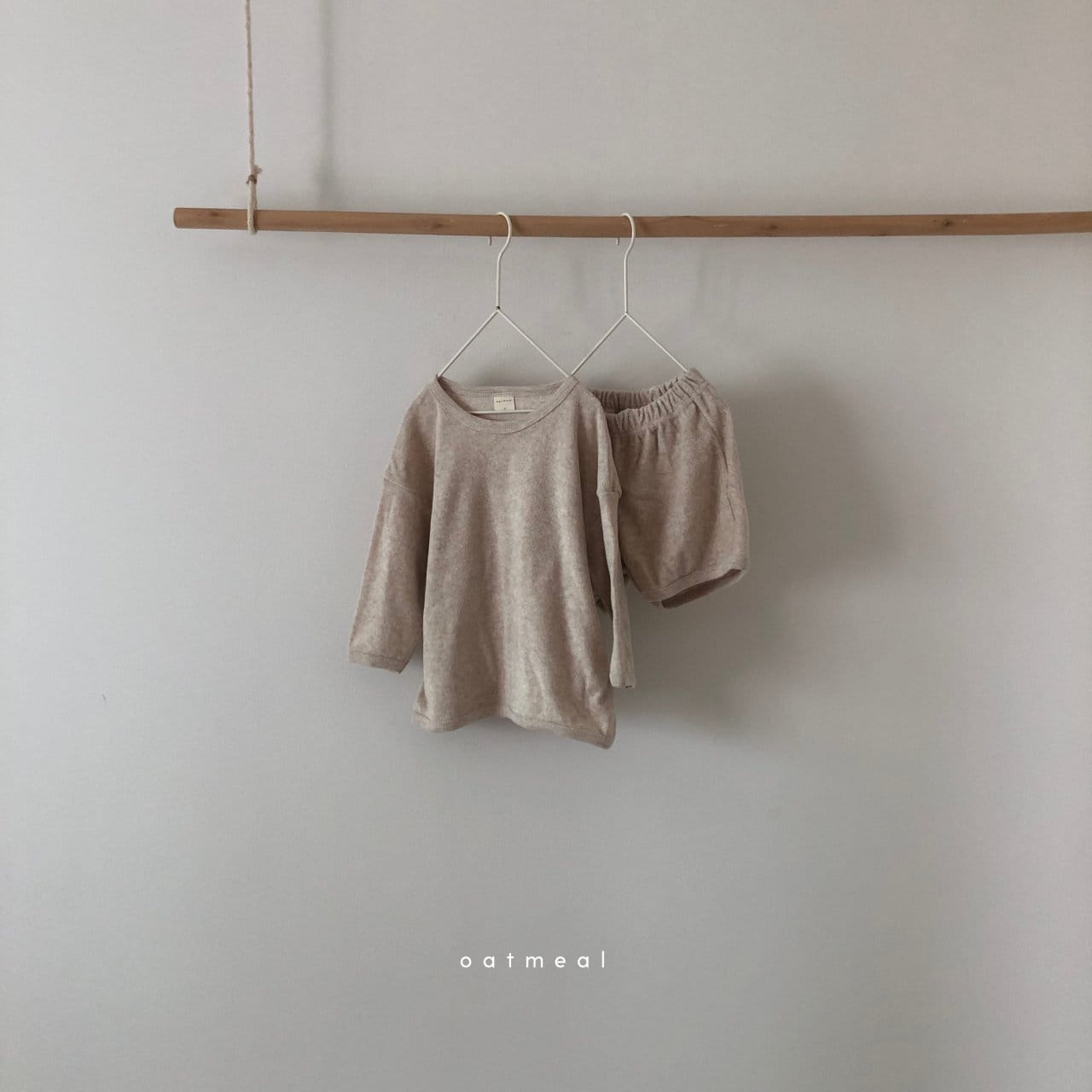 OATMEAL - Korean Children Fashion - #Kfashion4kids - Basic Towel Top Bottom Set - 10