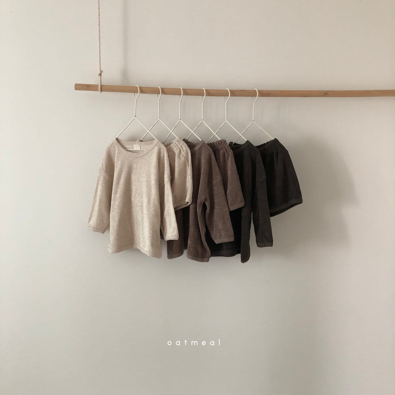 OATMEAL - Korean Children Fashion - #Kfashion4kids - Basic Towel Top Bottom Set - 5