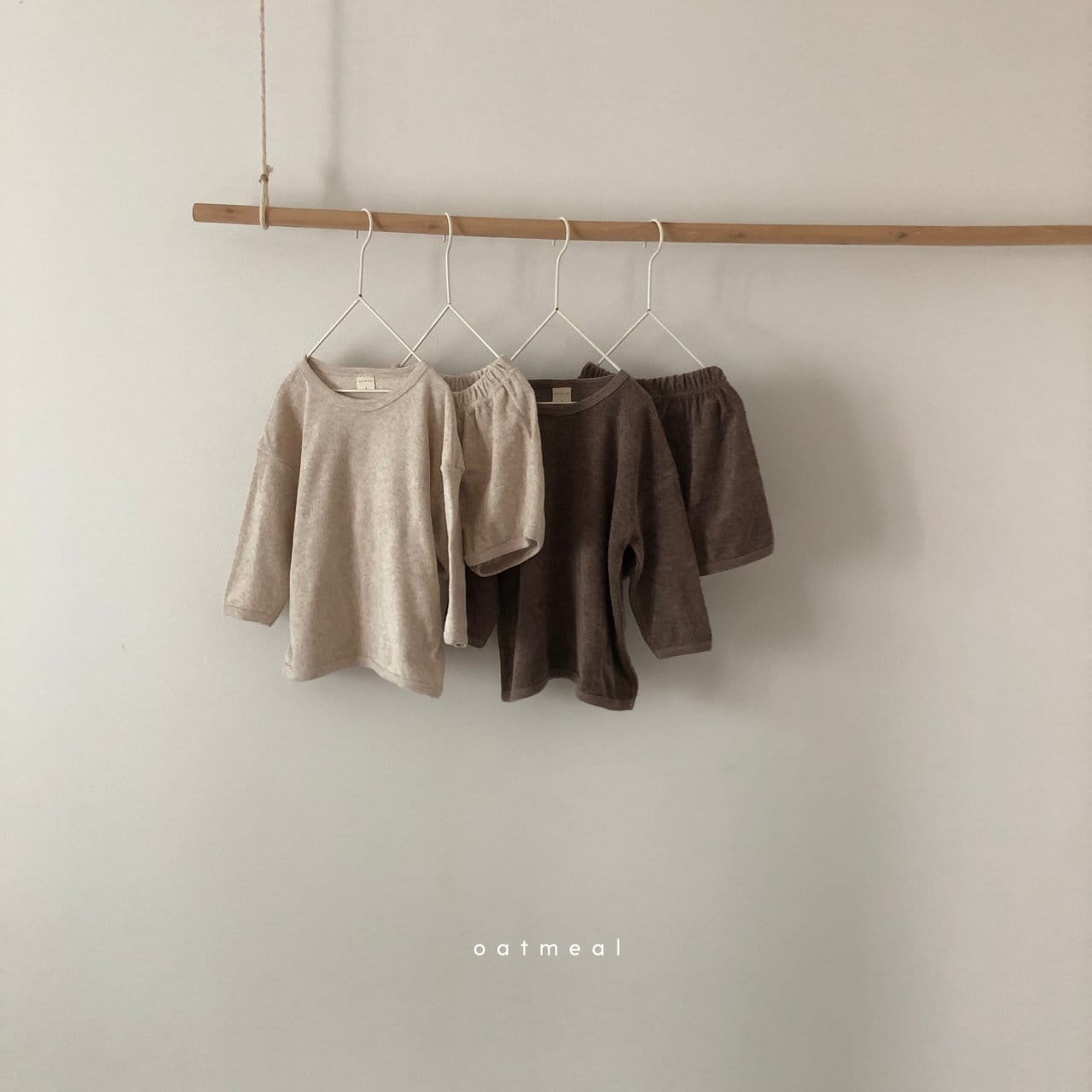 OATMEAL - Korean Children Fashion - #Kfashion4kids - Basic Towel Top Bottom Set - 6