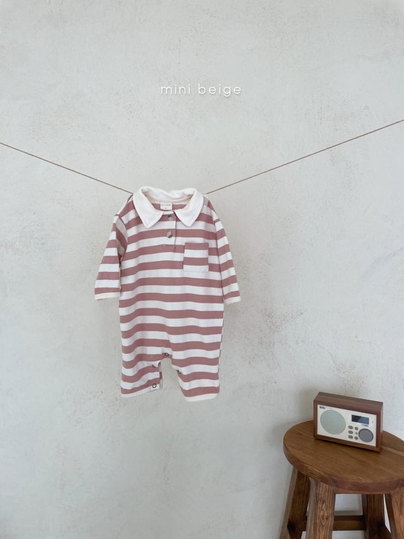 THE BEIGE - Korean Children Fashion - #Kfashion4kids - Stripe Collar Bodysuit - 3