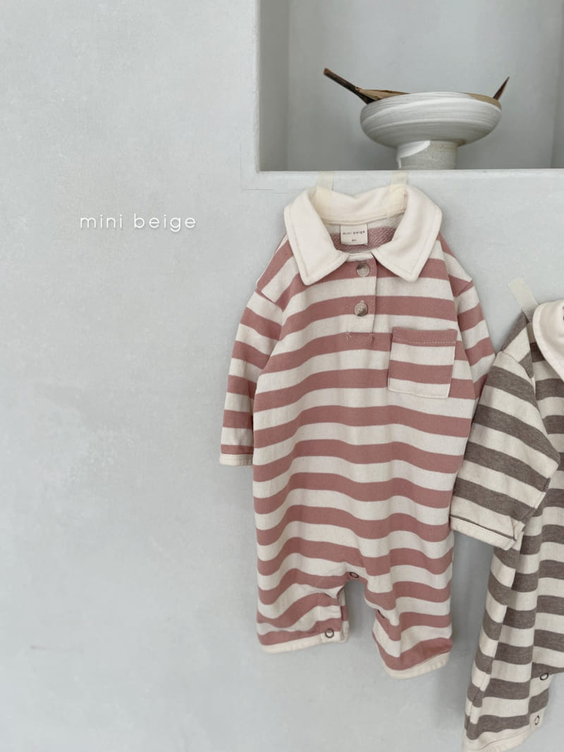 THE BEIGE - Korean Children Fashion - #Kfashion4kids - Stripe Collar Bodysuit - 5