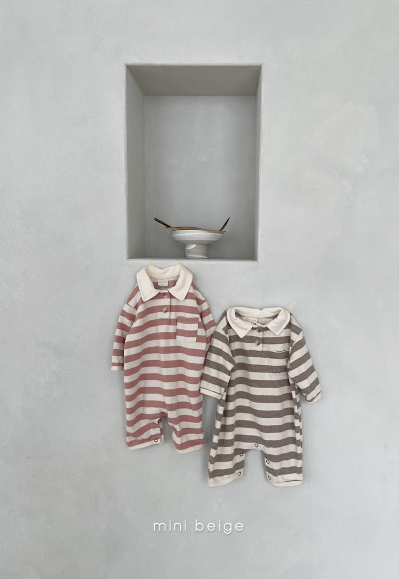 THE BEIGE - Korean Children Fashion - #Kfashion4kids - Stripe Collar Bodysuit - 7