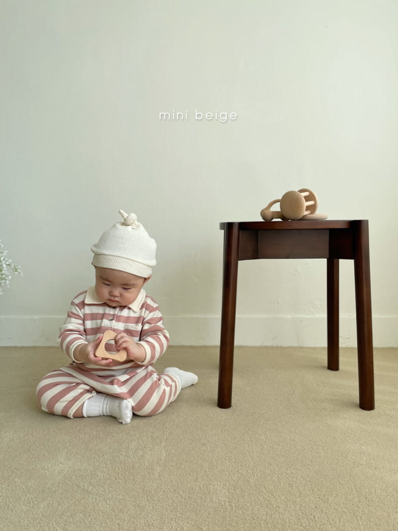 THE BEIGE - Korean Children Fashion - #Kfashion4kids - Stripe Collar Bodysuit - 8