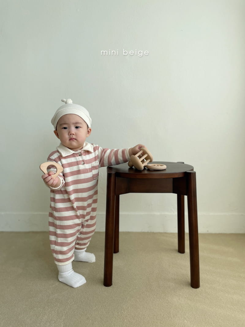 THE BEIGE - Korean Children Fashion - #Kfashion4kids - Stripe Collar Bodysuit - 9