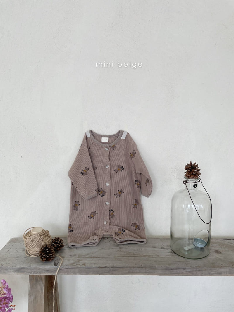 THE BEIGE - Korean Children Fashion - #Kfashion4kids - Waffle Bear Bodysuit - 3