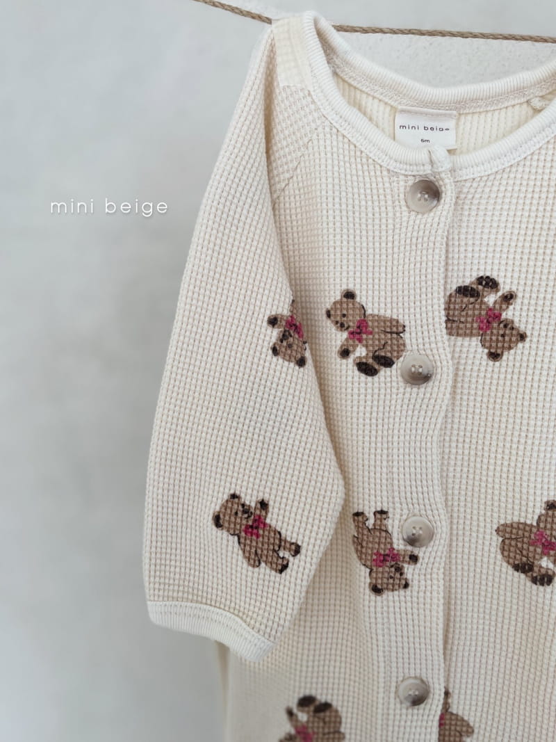 THE BEIGE - Korean Children Fashion - #Kfashion4kids - Waffle Bear Bodysuit - 4