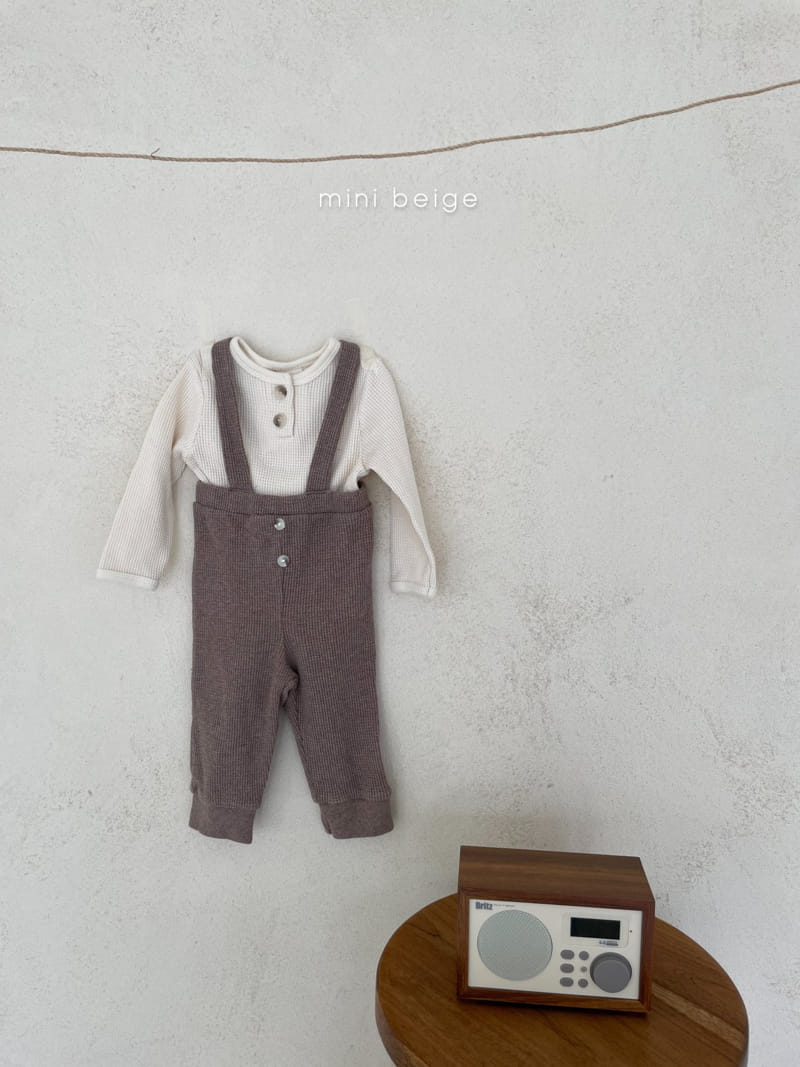 THE BEIGE - Korean Children Fashion - #Kfashion4kids - Waffle Suspender Pants - 4