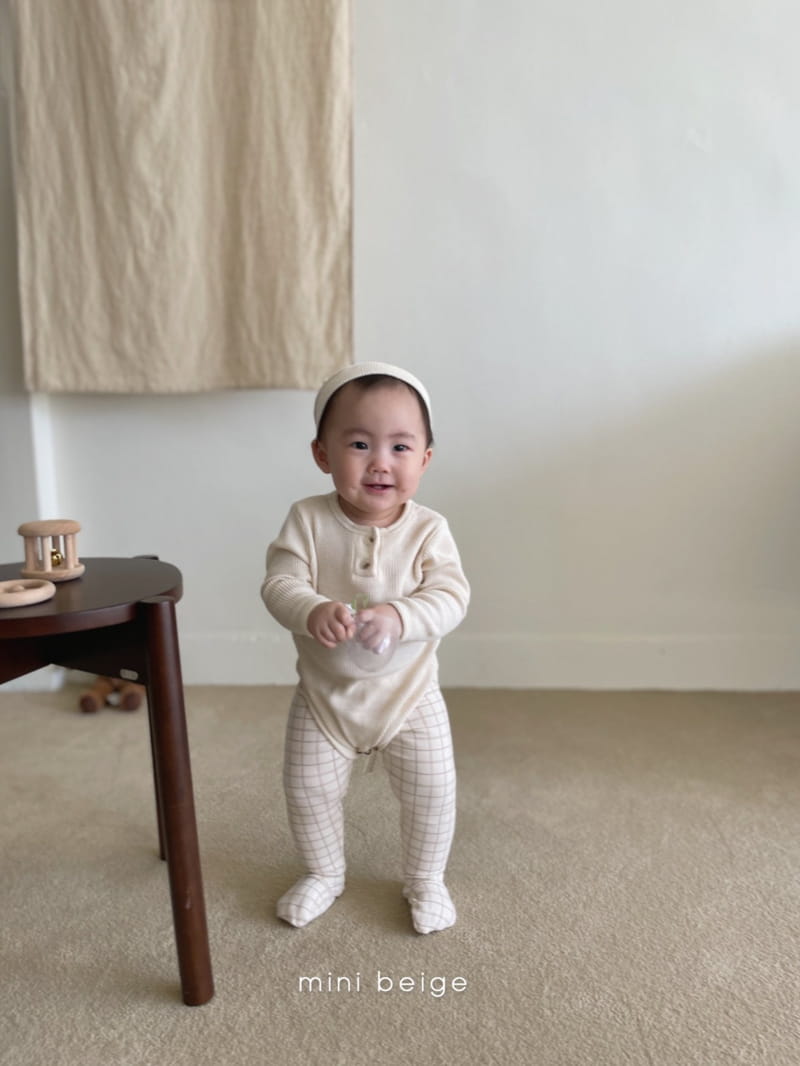 THE BEIGE - Korean Children Fashion - #Kfashion4kids - Waffle Bodysuit with Hat